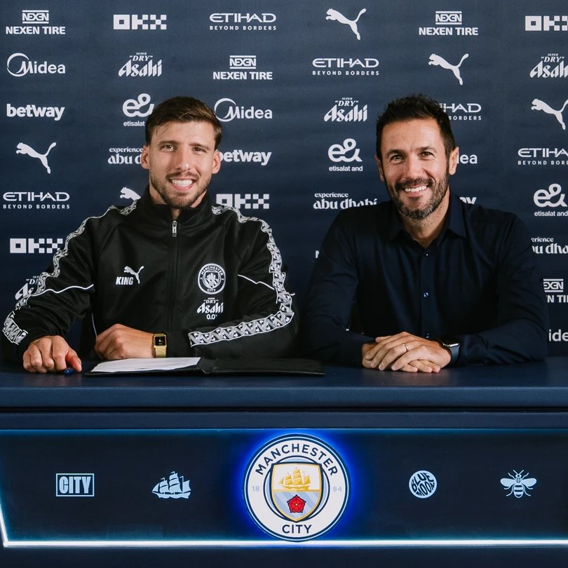 官方：曼城与中卫鲁本·迪亚斯续约至2029年